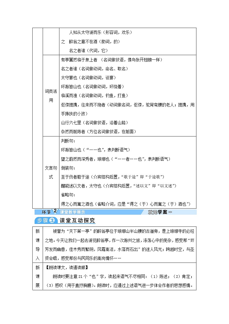 2023九年级语文上册第三单元12醉翁亭记教案（部编版）第3页