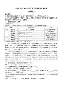 安徽省合肥市庐阳区2022-2023学年七年级下学期期末语文试题