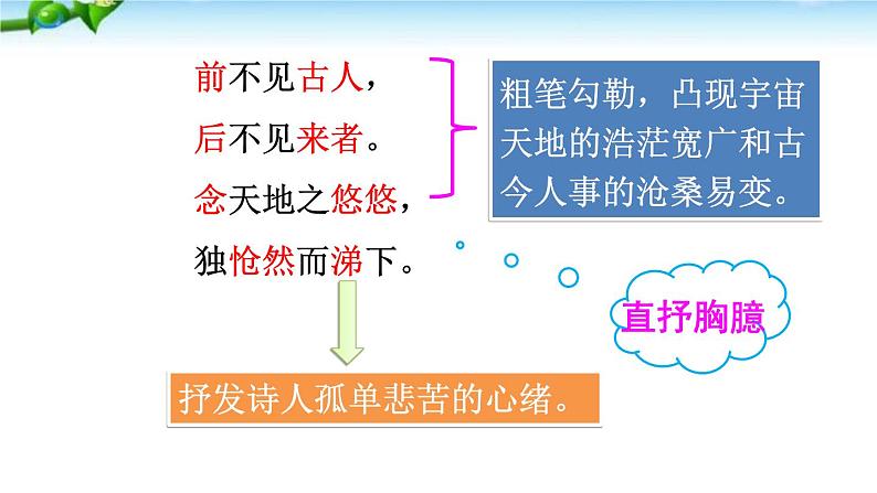 古代诗歌五首《登幽州台歌》《望岳》《登飞来峰》《游山西村》《己亥杂诗》课件第8页
