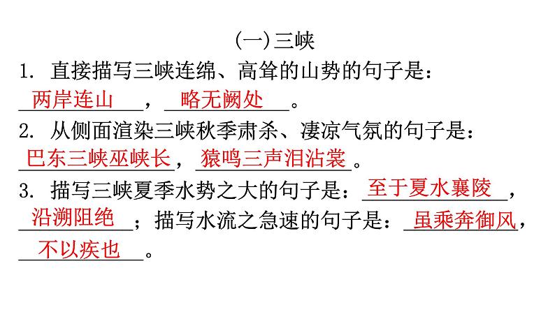 人教版八年级语文上册专题一古诗文默写课件02