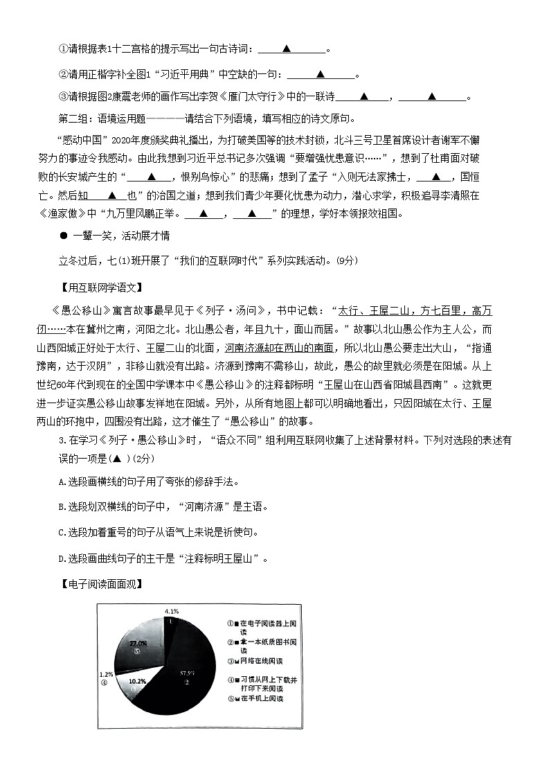 山西省晋城市阳城县2020-2021学年八年级上学期期末语文试题第2页