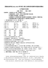 四川省南充市嘉陵区思源实验学校2022-2023学年九年级上学期期末语文试题