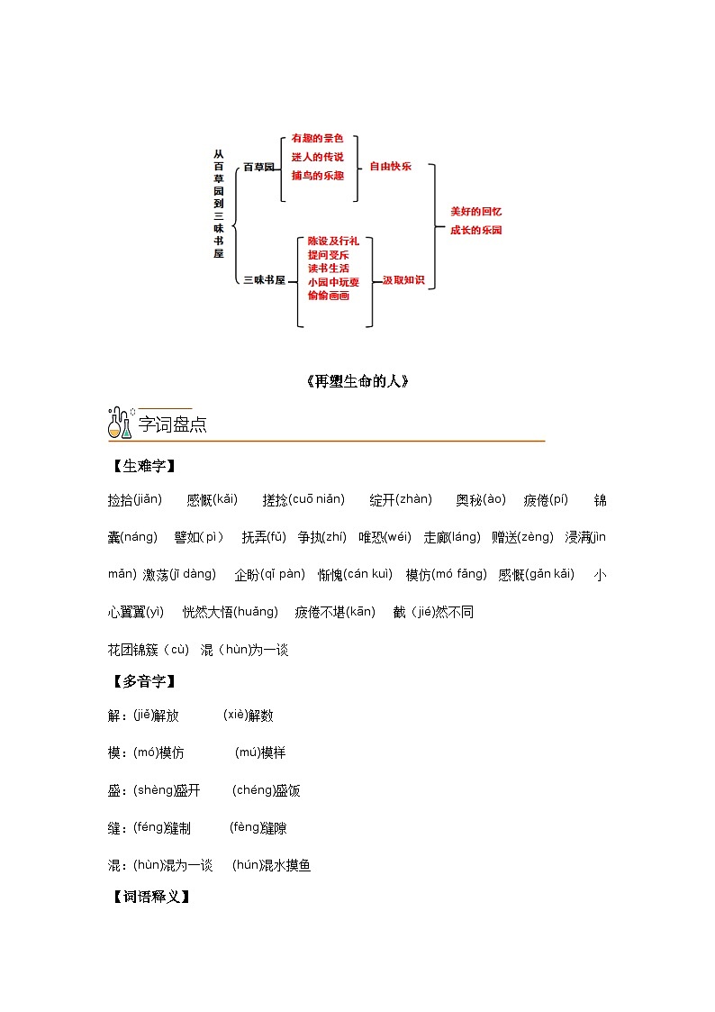 【期中单元知识点归纳】（统编版）2023-2024学年七年级语文上册第三单元课内知识点归纳（学案）03