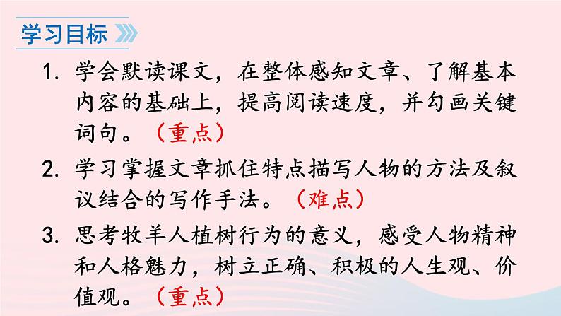 2023七年级语文上册第四单元13植树的牧羊人课件新人教版第3页