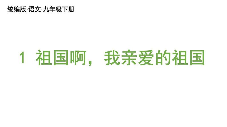 统编版九年级语文下册 1《祖国啊，我亲爱的祖国课件PPT02