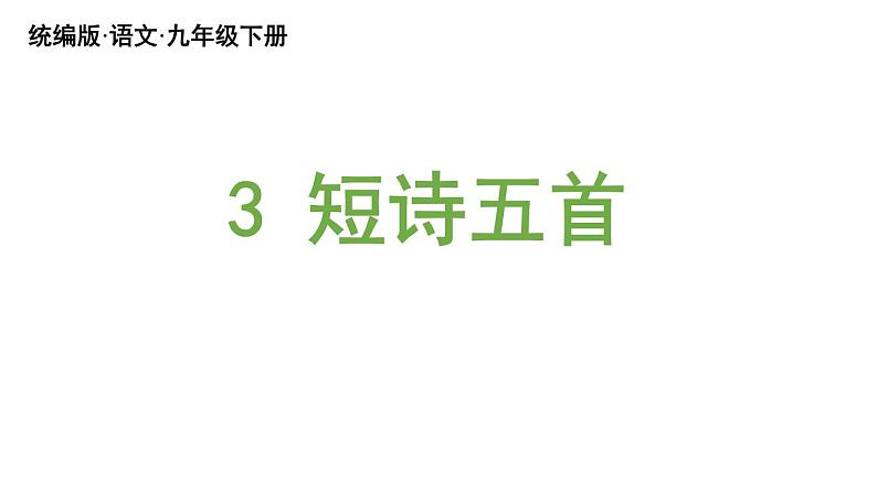 统编版九年级语文下册 3《短诗五首》课件PPT02