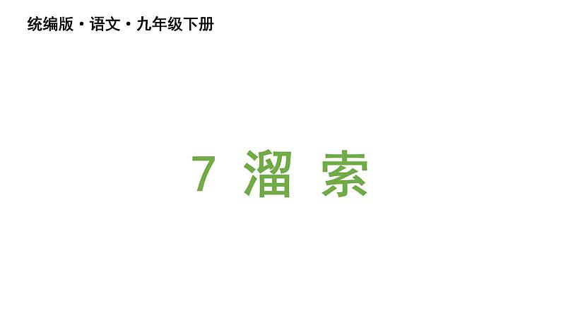 统编版九年级语文下册 7《溜索》课件PPT03