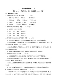 期中检测试卷（二）-九年级语文上学期(统编版)原卷版+解析版