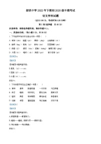四川省射洪中学校2022-2023学年九年级上学期期中语文试题（解析版）