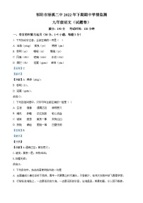 湖南省祁阳县浯溪第二中学2022-2023学年九年级上学期期中语文试题（解析版）