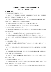 （名著名篇、文化常识）统编版语文七年级上册期末专题复习（原卷版+解析版）