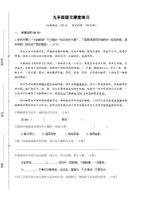 甘肃省武威市古浪县第六中学2023年春学期九年级语文阶段练习试卷（无答案）