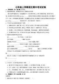 贵州省六盘水市2023年七年级上学期语文期中考试试卷(附答案）