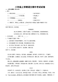 上海市松江区2023年八年级上学期语文期中考试试卷(附答案）