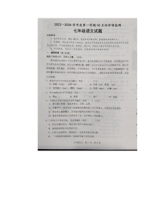 山东省济宁市金乡县2023-2024学年七年级上学期10月月考语文试题