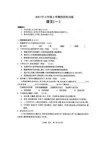 湖南省娄底市涟源市2023-2024学年七年级上学期10月月考语文试题