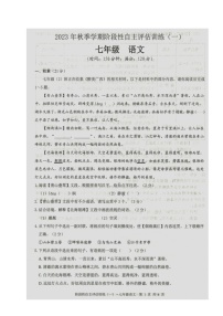 广西壮族自治区来宾市忻城县民族中学2023-2024学年七年级上学期阶段性自主评估训练（一）语文试题（月考）