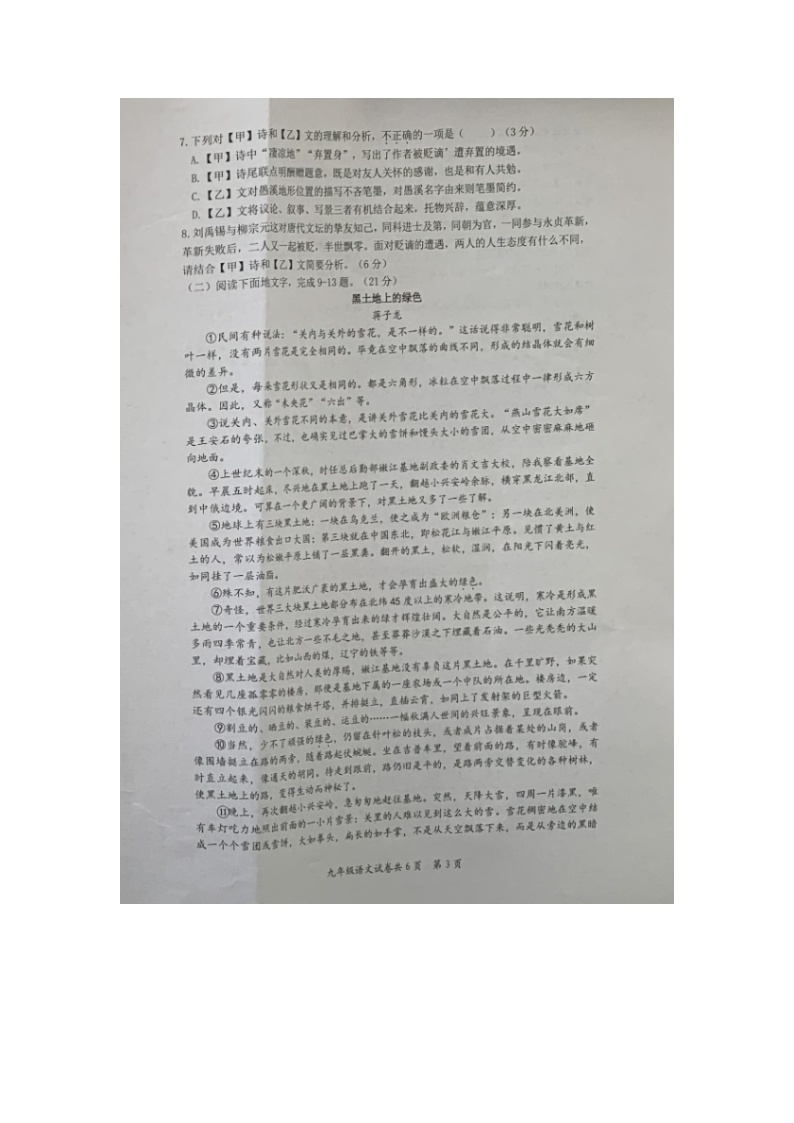 四川省宜宾市兴文县2022-2023学年九年级（下）期中语文试卷 (2)03