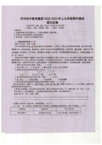开州初中教育集团2022-2023上九年级语文期中测试卷