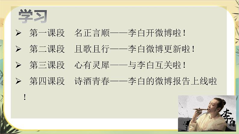 【大单元整体设计】统编版语文李白诗专题：李白上线啦！（课件PPT）第4页