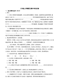 安徽省阜阳市2023年八年级上学期语文期中考试试卷（附答案)