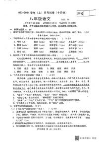 辽宁省大连市金普新区2023—2024学年八年级上学期10月月考语文试卷