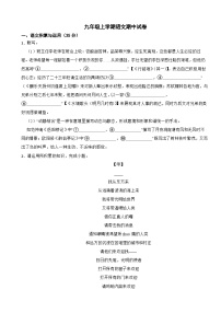 安徽省滁州市2023年九年级上学期语文期中试卷(附答案)