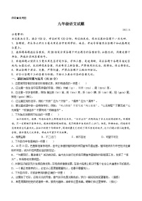 山东省淄博市淄川区2022-2023学年（五四学制）九年级上学期期中语文试题