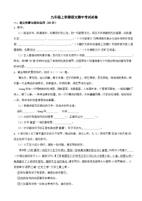安徽省亳州市2023年九年级上学期语文期中考试试卷（附答案）