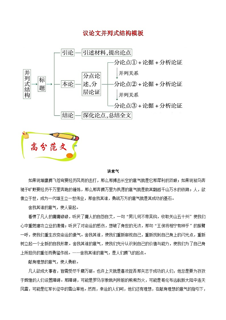 第五单元写作 论证要合理  并列式结构模板+素材积累 2023-2024学年九年级语文上册写作指导 统编版02