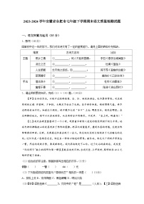 2023-2024学年安徽省合肥市七年级下学期期末语文质量检测试题（含答案）