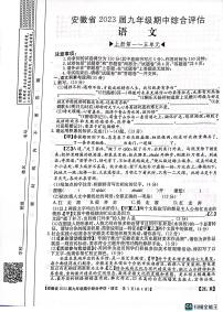 安徽省安庆市桐城市大关初级中学2022-2023学年九年级上学期期中测试语文试卷