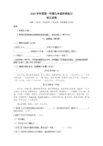 上海市某校2023-2024学年九年级上学期10月阶段练习语文试题