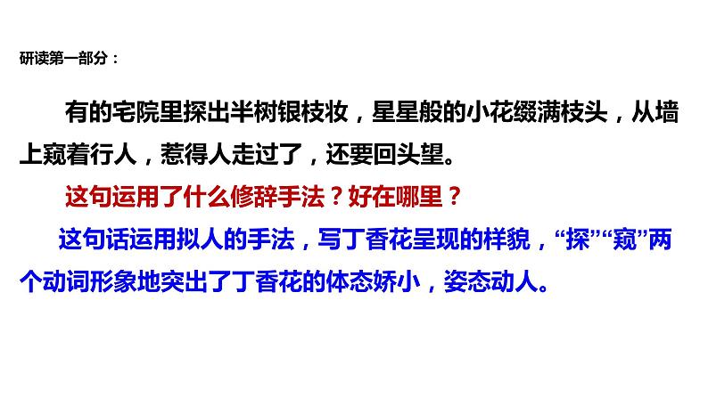 初中六年级上册语文课件---2.《丁香结》第8页