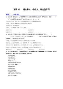 【期中真题】（浙江专用）2023-2024学年九年级语文上学期期中真题分类汇编专题03  语言表达、小作文、综合性学习-试卷.zip