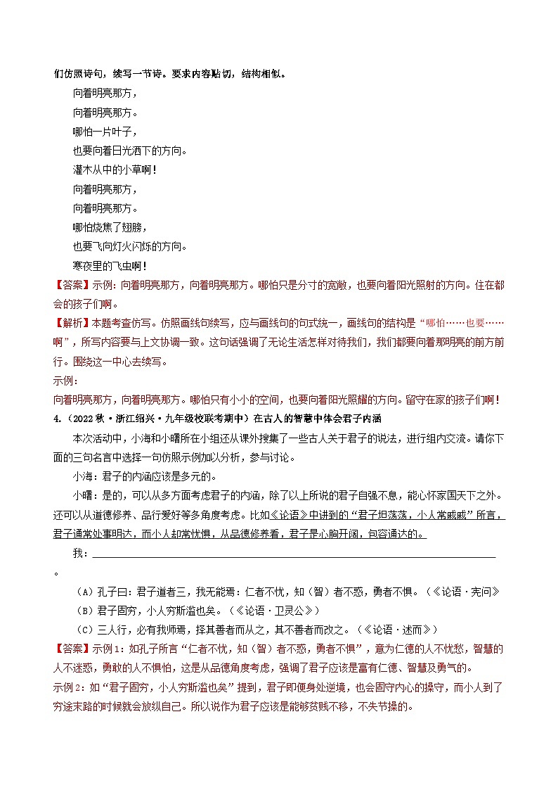 【期中真题】（浙江专用）2023-2024学年九年级语文上学期期中真题分类汇编专题03  语言表达、小作文、综合性学习-试卷.zip02