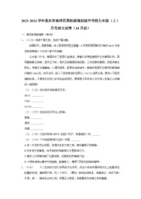 2023-2024学年重庆市南岸区茶园新城初级中学校九年级上学期月考语文试卷（10月份）