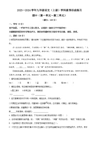 6、九年级语文（上册）期中学科素养形成练习（原卷）2022-2023学年 统编版