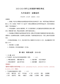 期中模拟卷01（广州）2023-2024学年九年级语文上学期期中模拟考试试题及答案（含答题卡）
