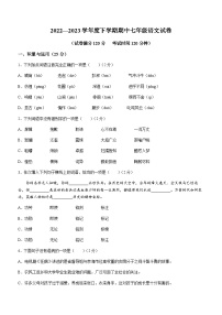 辽宁省朝阳市朝阳县朝阳县羊山实验中学2022-2023学年七年级下学期期中语文试题