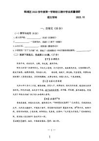 上海市杨浦区2023—2024学年九年级上学期期中考试语文试题