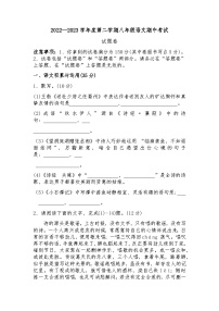 安徽省蚌埠市怀远县新城实验学校2022-2023学年八年级下学期期中考试语文试题