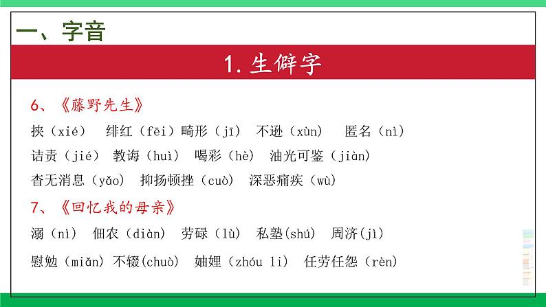 2023-2024学年八年级语文上学期期中考点大串讲（统编版） 专题01 字词积累、文学常识【考题猜想】（学生版）+答案+知识清单05