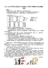 2021-2022学年四川省眉山市天府新区八年级下学期期中语文试题及答案