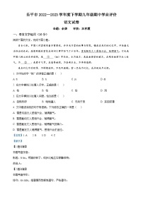 江西省景德镇市乐平市2022-2023学年九年级下学期期中语文试题（解析版）