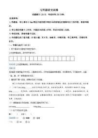 辽宁省沈阳市于洪区2022-2023学年七年级上学期期中语文试题（解析版）