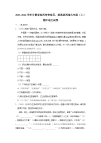 2023-2024学年甘肃省定西市安定区、临洮县两地九年级上学期期中语文试卷（含解析）