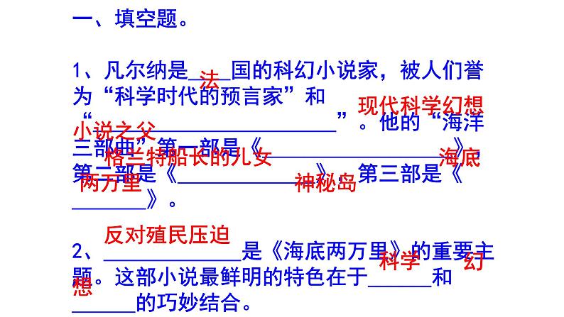 七下语文名著阅读《海底两万里》必背知识点课件PPT第2页