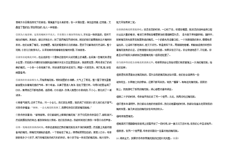 吉林省大安市乐胜乡中学校2023-2024学年九年级上学期期中语文试题第3页