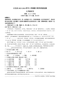 云南省文山壮族苗族自治州丘北县2023-2024学年九年级上学期期中语文试题